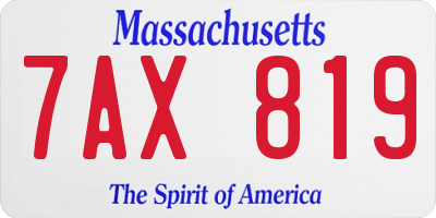 MA license plate 7AX819