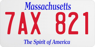 MA license plate 7AX821