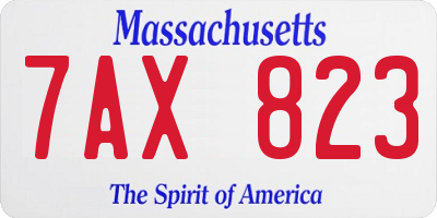 MA license plate 7AX823