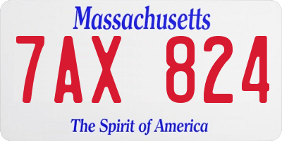 MA license plate 7AX824