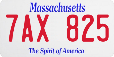 MA license plate 7AX825
