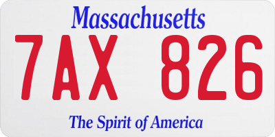 MA license plate 7AX826