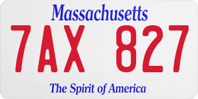 MA license plate 7AX827