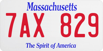 MA license plate 7AX829