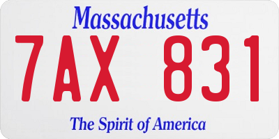 MA license plate 7AX831