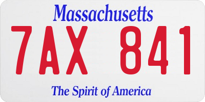 MA license plate 7AX841