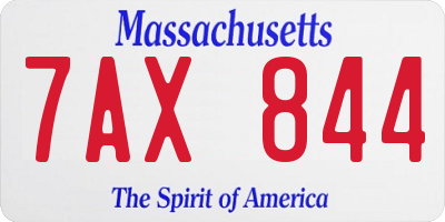 MA license plate 7AX844