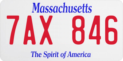MA license plate 7AX846