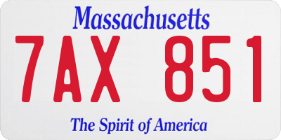 MA license plate 7AX851