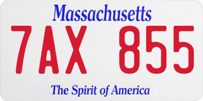 MA license plate 7AX855