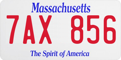 MA license plate 7AX856