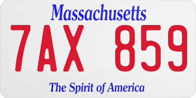 MA license plate 7AX859
