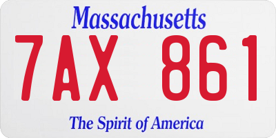 MA license plate 7AX861