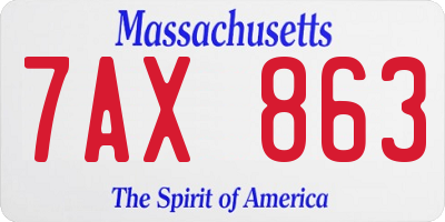 MA license plate 7AX863