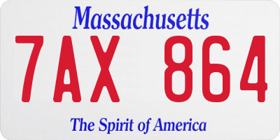MA license plate 7AX864