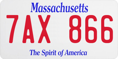 MA license plate 7AX866