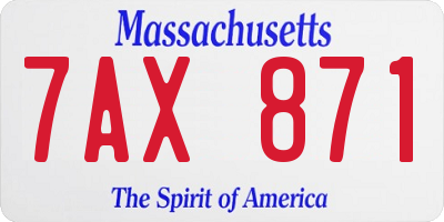 MA license plate 7AX871