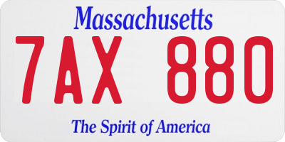 MA license plate 7AX880