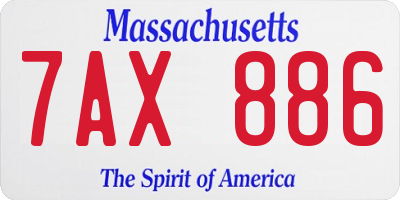 MA license plate 7AX886