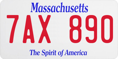 MA license plate 7AX890