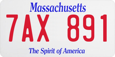 MA license plate 7AX891