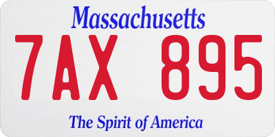MA license plate 7AX895