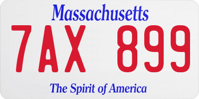MA license plate 7AX899