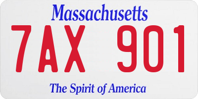 MA license plate 7AX901