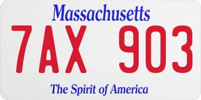 MA license plate 7AX903