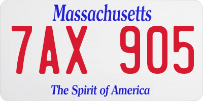 MA license plate 7AX905