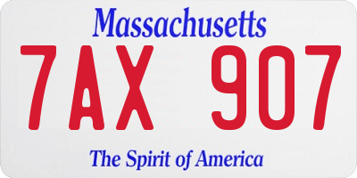 MA license plate 7AX907