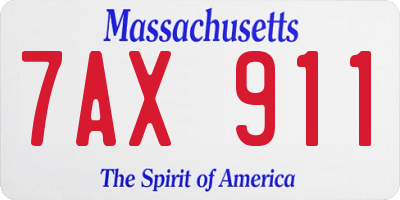 MA license plate 7AX911