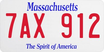 MA license plate 7AX912