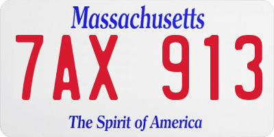 MA license plate 7AX913