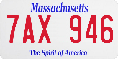 MA license plate 7AX946
