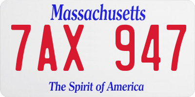 MA license plate 7AX947