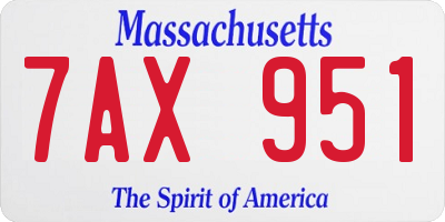 MA license plate 7AX951