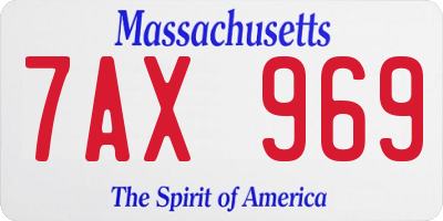 MA license plate 7AX969