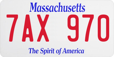 MA license plate 7AX970