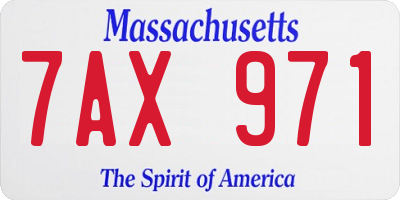 MA license plate 7AX971