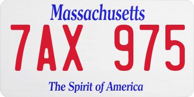 MA license plate 7AX975