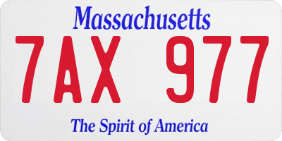 MA license plate 7AX977