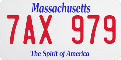 MA license plate 7AX979