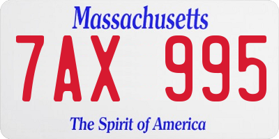MA license plate 7AX995