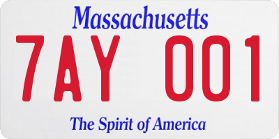 MA license plate 7AY001