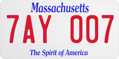 MA license plate 7AY007