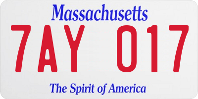 MA license plate 7AY017