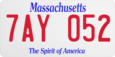 MA license plate 7AY052