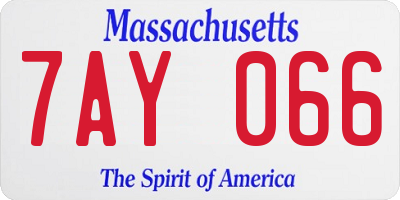 MA license plate 7AY066