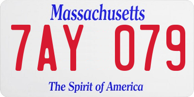 MA license plate 7AY079